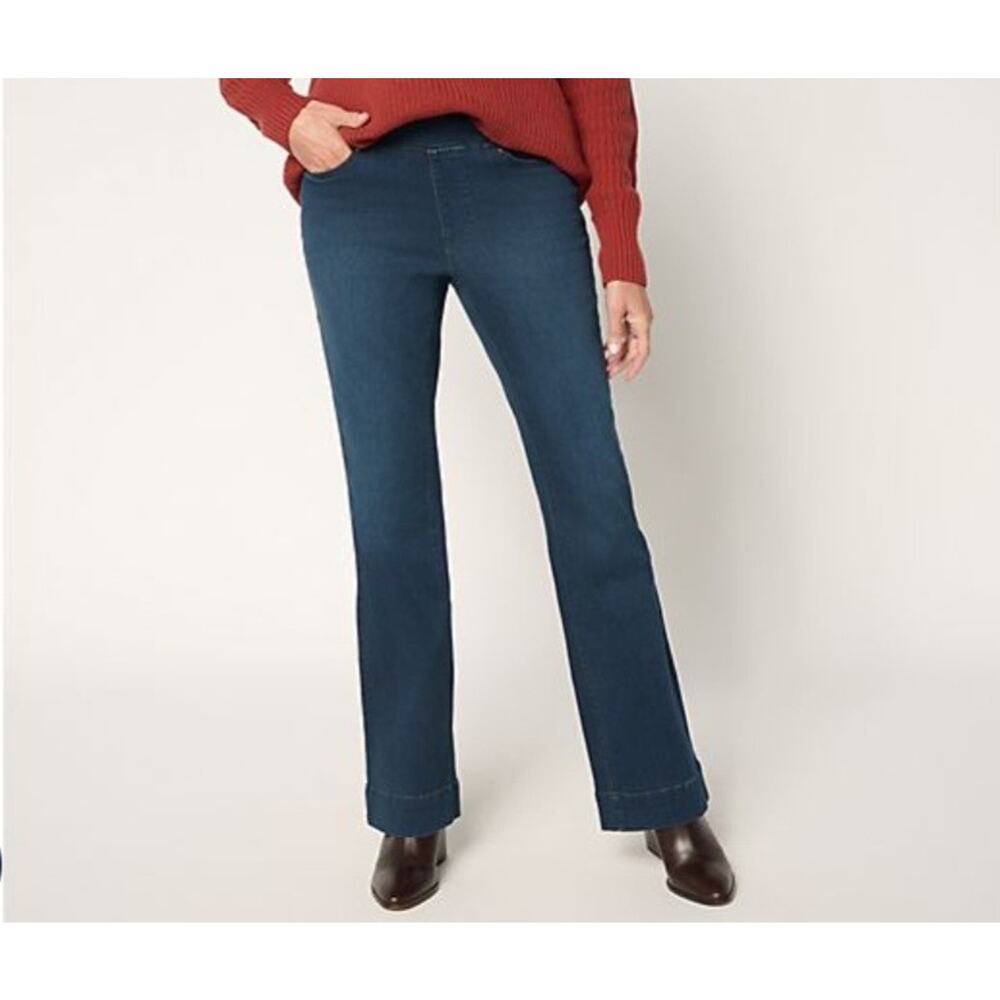 Belle Kim Gravel Petite 10 Cerulean Tripleluxe Denim Boot Cut Jean A696717 NWOT